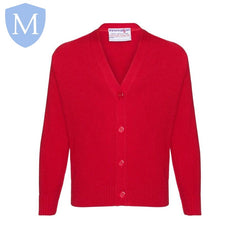 Plain Knitted Buttoned Cardigans - Red Mansuri