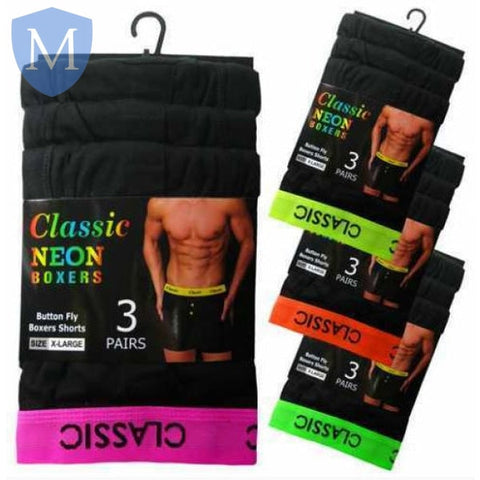 Plain Men's Classic Neon Boxers (3 Pack) Mansuri