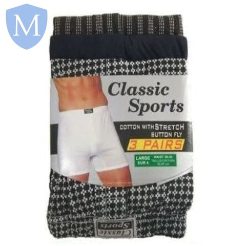 Plain Men's Patterned Jersey Boxers (3 Pack) Mansuri