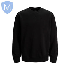 Plain Mid-Duty Unisex Round Neck Sweatshirt - Black Mansuri