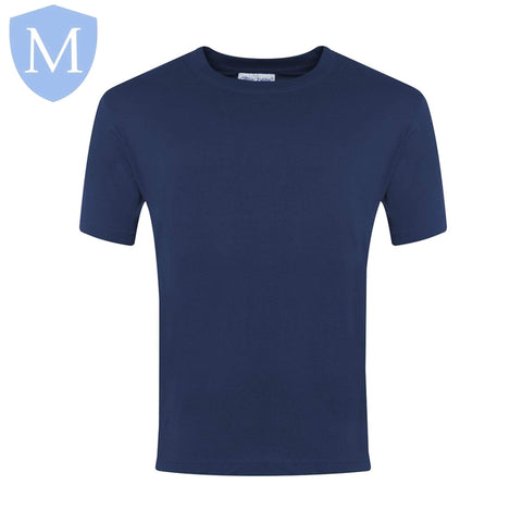 Plain Sports Round Neck T-Shirts - Navy Size 11-13,Size 2-3,Size 2XL,Size 3-4,Size 3XL,Size 5-6,Size 7-8,Size 9-10,Size Large,Size Medium,Size Small,Size XL