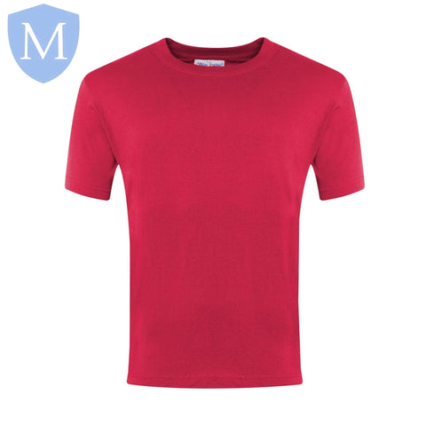 Plain Sports Round Neck T-Shirts - Red Size 11-13,Size 2-3,Size 2XL,Size 3-4,Size 3XL,Size 5-6,Size 7-8,Size 9-10,Size Large,Size Medium,Size Small,Size XL