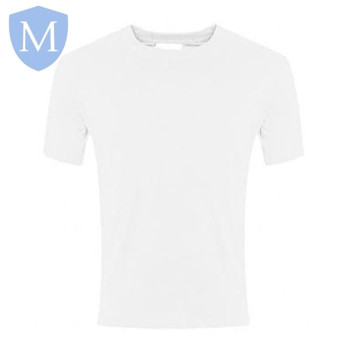 Plain Sports Round Neck T-Shirts - White (POA) Mansuri