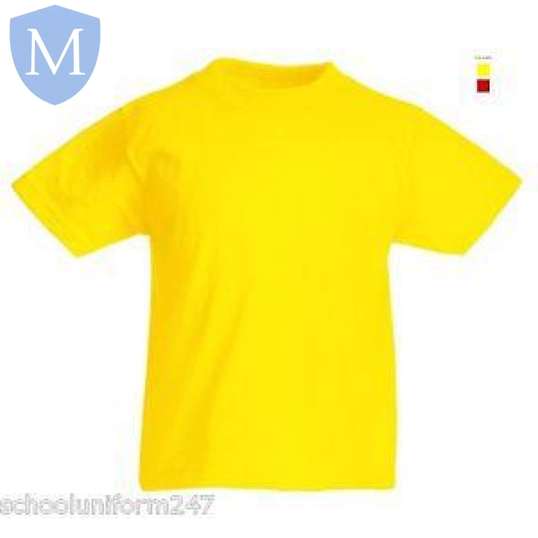 Plain Sports Round Neck T-Shirts - Yellow Size 11-13,Size 2-3,Size 2XL,Size 3-4,Size 3XL,Size 5-6,Size 7-8,Size 9-10,Size Large,Size Medium,Size Small,Size XL