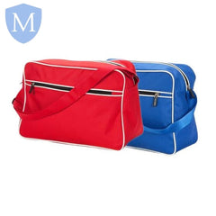 Plain Unisex Retro Style Bookbag Sachel Red/Royal Mansuri