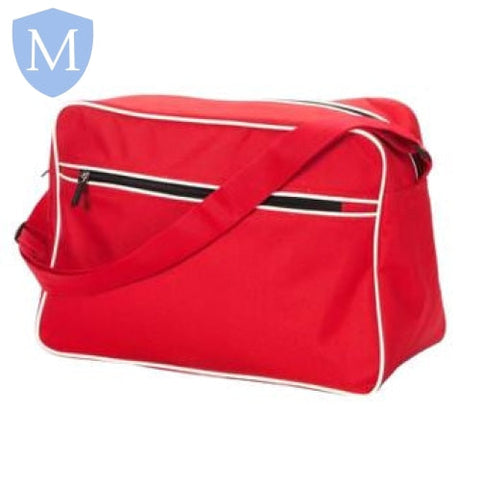 Plain Unisex Retro Style Bookbag Sachel Red/Royal Mansuri