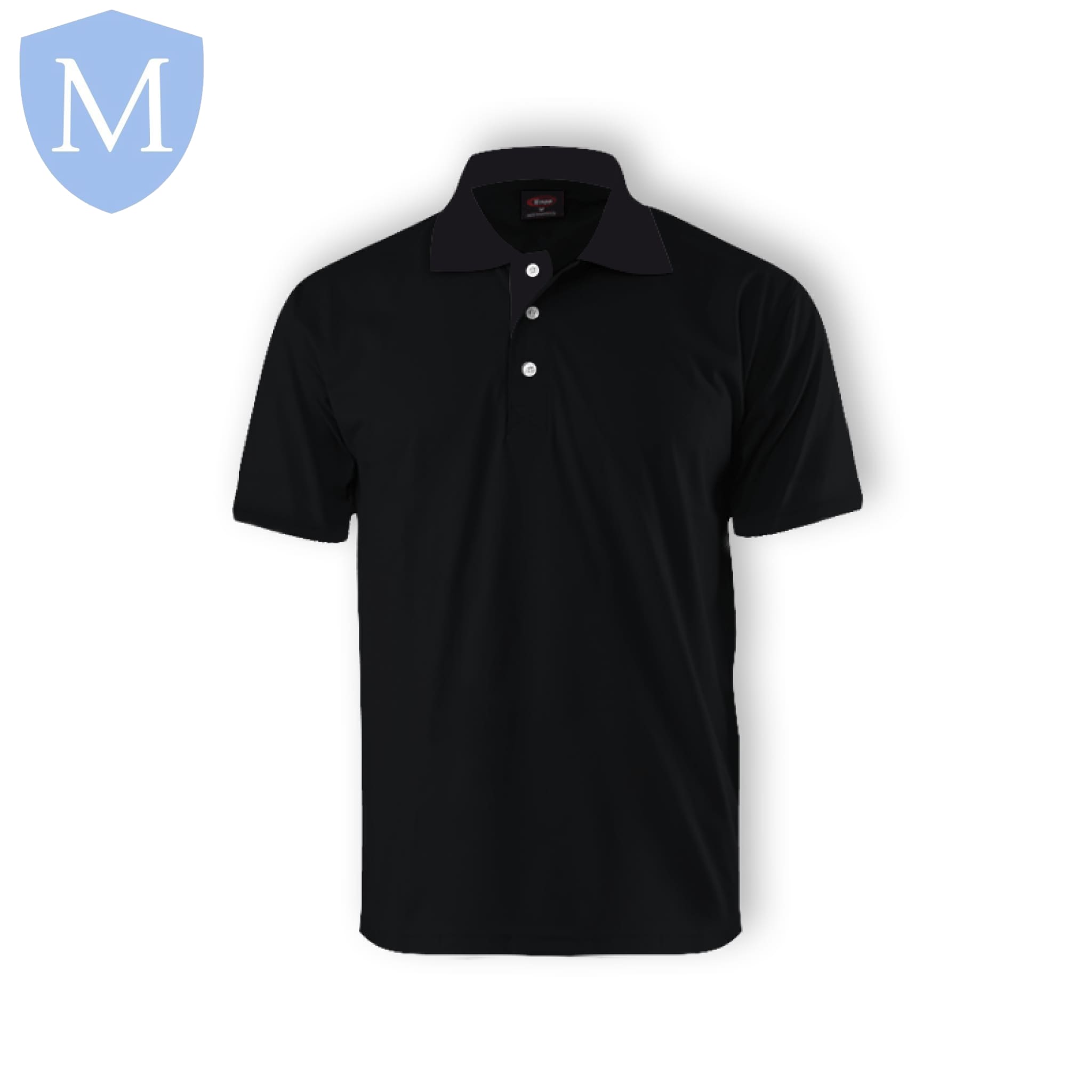 Plain Unisex Short Sleeve Polo Shirt - Black (POA) Mansuri