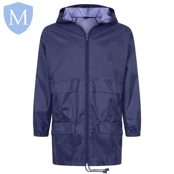 Plain Unisex Waterproof Fold Away Coat Cagoule In A Bag Navy POA