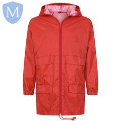 Plain Unisex Waterproof Fold Away Coat (Cagoule In A Bag) - Red (POA) Mansuri