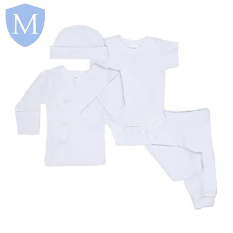 Premature 4 Piece Garment Set White/Pink/Blue (PR10) (Prem) Mansuri