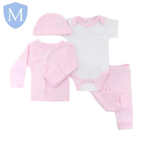 Premature 4 Piece Garment Set White/Pink/Blue (PR10) (Prem) Mansuri