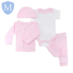 Premature 4 Piece Garment Set White/Pink/Blue (PR10) (Prem) Mansuri