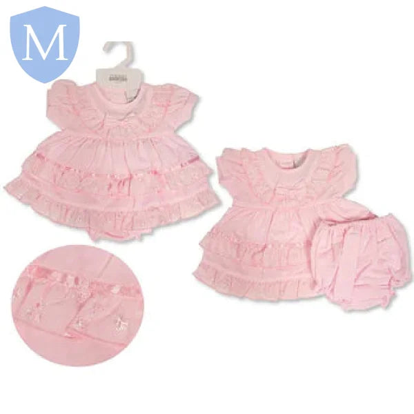 Premature Baby Dress with Bow and Embroidery (PB20588) (Prem) Mansuri