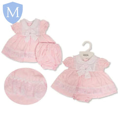 Premature Baby Tiered Dress with Bow and Lace (PB20589) (Prem) Mansuri