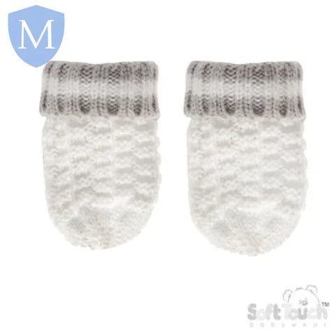 Ribbed Knitted Mittens (M648) (Baby Mittens) Mansuri