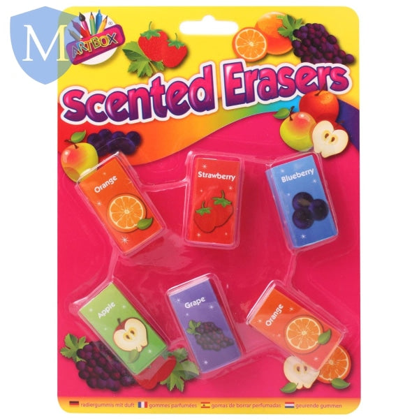 Scented Erasers - 6 Piece Set (Stationery Essential) Mansuri