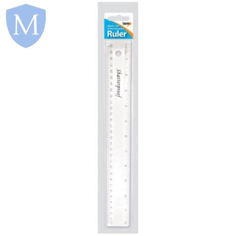 Shatter Resistant Clear Ruler 30cm/12inch (Stationery Essential) Mansuri