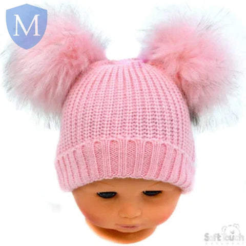 Small Double Ribbed Pom-Pom Hat (H506/1) (Baby Hats) Mansuri