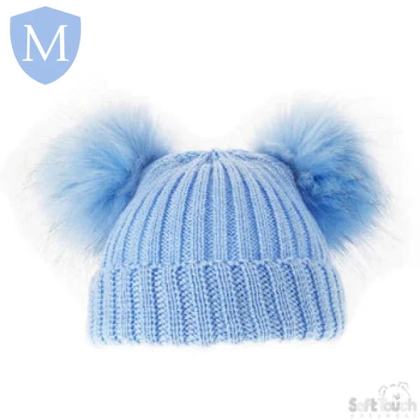 Small Double Ribbed Pom-Pom Hat (H506/1) (Baby Hats) Mansuri