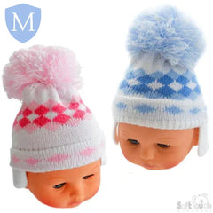 Small Woven Pom-Pom Winter Hat (H484) (Baby Hat) Mansuri