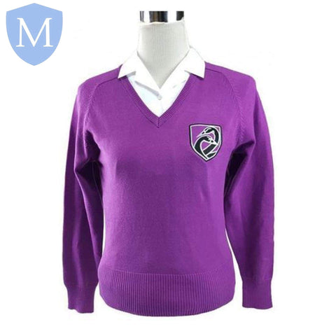 Swanshurst Girls V Neck Jumper Chest 28 (9/10 Years),Chest 30 (11 Years),Chest 32 (12 Years),Chest 34 (13 Years),Chest 36 (14 Years),Chest 38 (15/16 Years),Chest 40,Chest 42,Chest 44,Chest 46,Chest 48