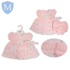 Tiered Baby Dress with Bows, Lace and Embroidery (BIS21206092) (Baby Summer Dress) Mansuri