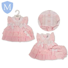 Tiered Baby Dress with Bows, Lace and Embroidery (BIS21206097) (Baby Summer Dress) Mansuri