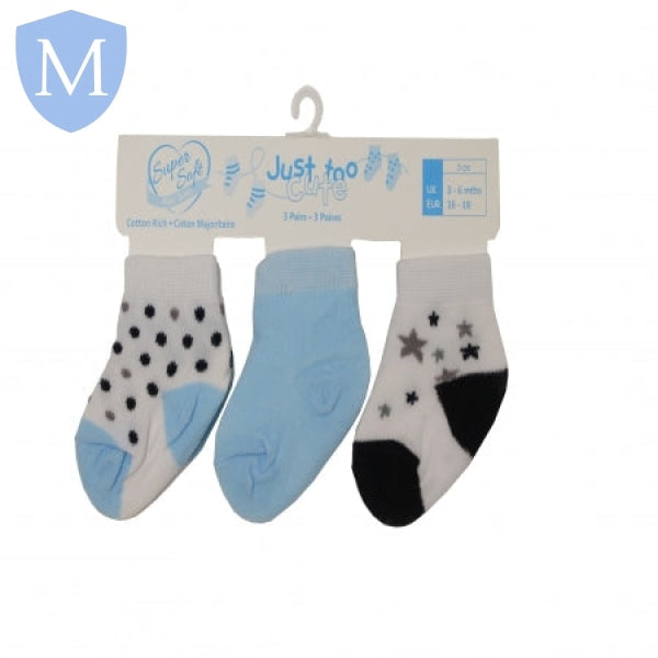 Triple Pack Baby Boys Socks - Dots/Stars (24JTC8960) (Baby Socks) Just Too Cute