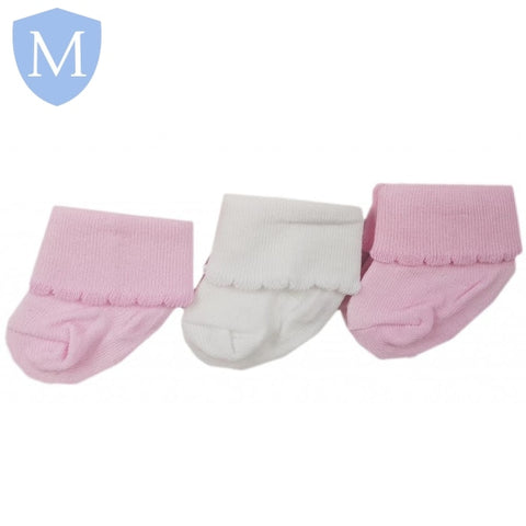 Triple Pack Girls Cotton Rich Socks - Plain Pink (24JTC8951) (Baby Socks) Just Too Cute