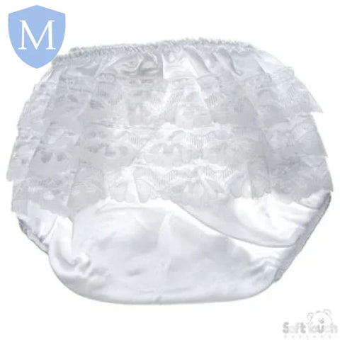 White Satin Frilly Pants (FP03) (Baby Frilly Pants) Mansuri